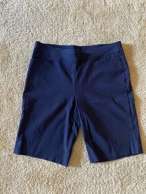 Chico's Deep Navy Tailored Bermuda Shorts
